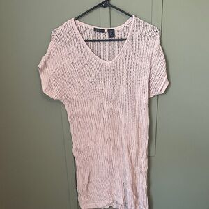 Tahari tan Knit Short Sleeve Swim cover